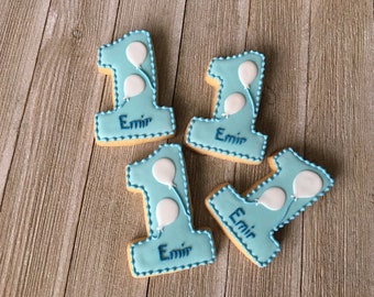 Number One Birthday Cookie | Any Number Cookies, Large Cookies, Birthday Cookies, Icing Cookies, 1 Dozen