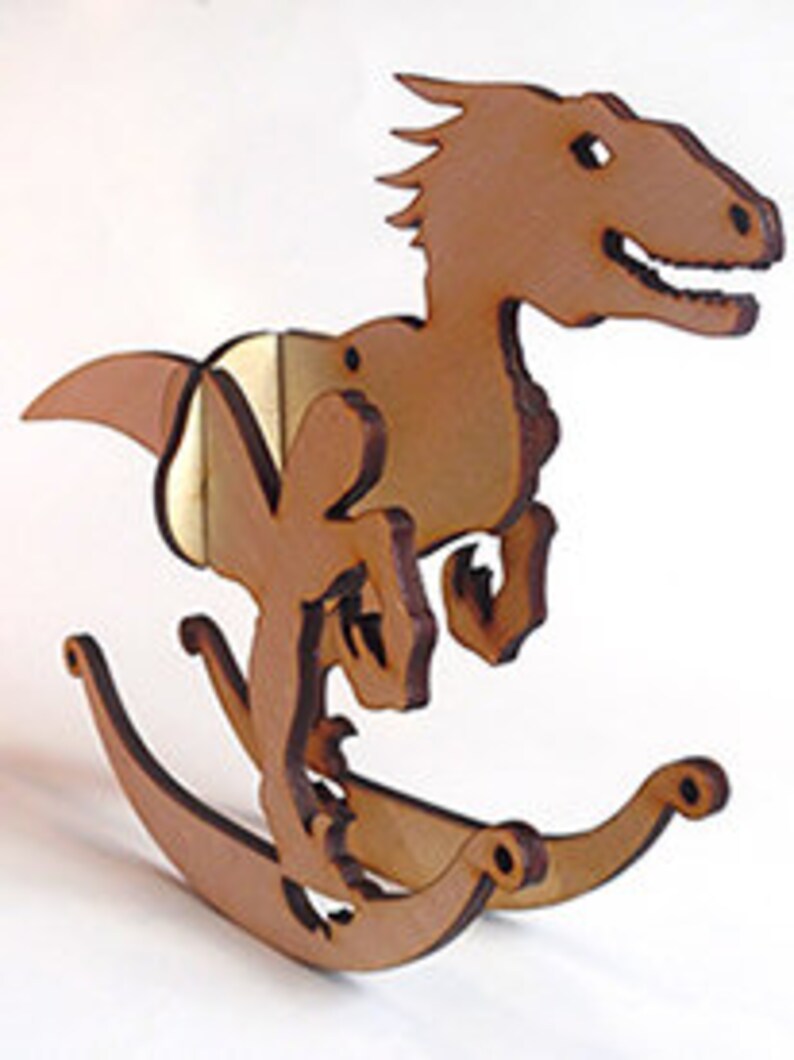 Utah Raptor Laser Cut Wooden Puzzle Rocker. Vector File for - Etsy