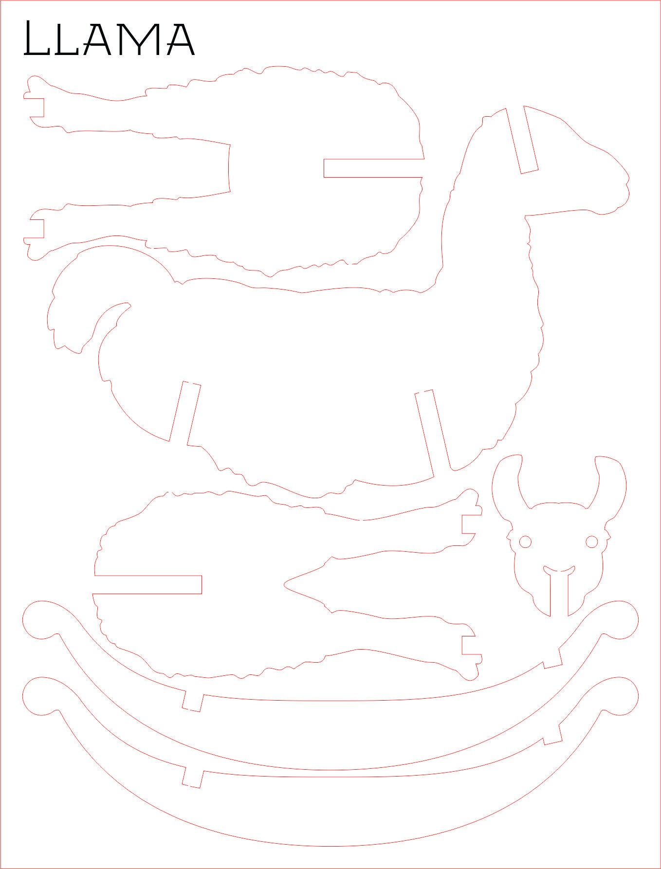 Cow Rocker Pattern Llama Rocker Puzzle, Laser Cut Wooden Toy (digital Download) - Etsy