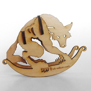 Werewolf Cut Wooden Puzzle Rocker. Vector file for laser cutting, CNC cutting. Instant Download.