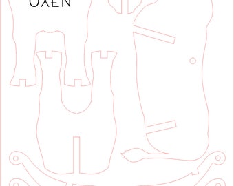 Oxen Rocker Puzzle, Laser Cut Wooden File (Digital Download)