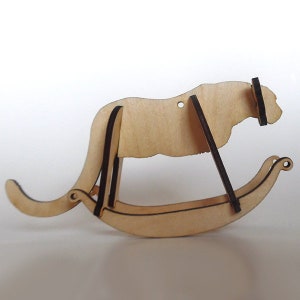 Cougar Laser Cut Wooden Puzzle Rocker. Vector file for laser cutting, CNC cutting. Instant Download.