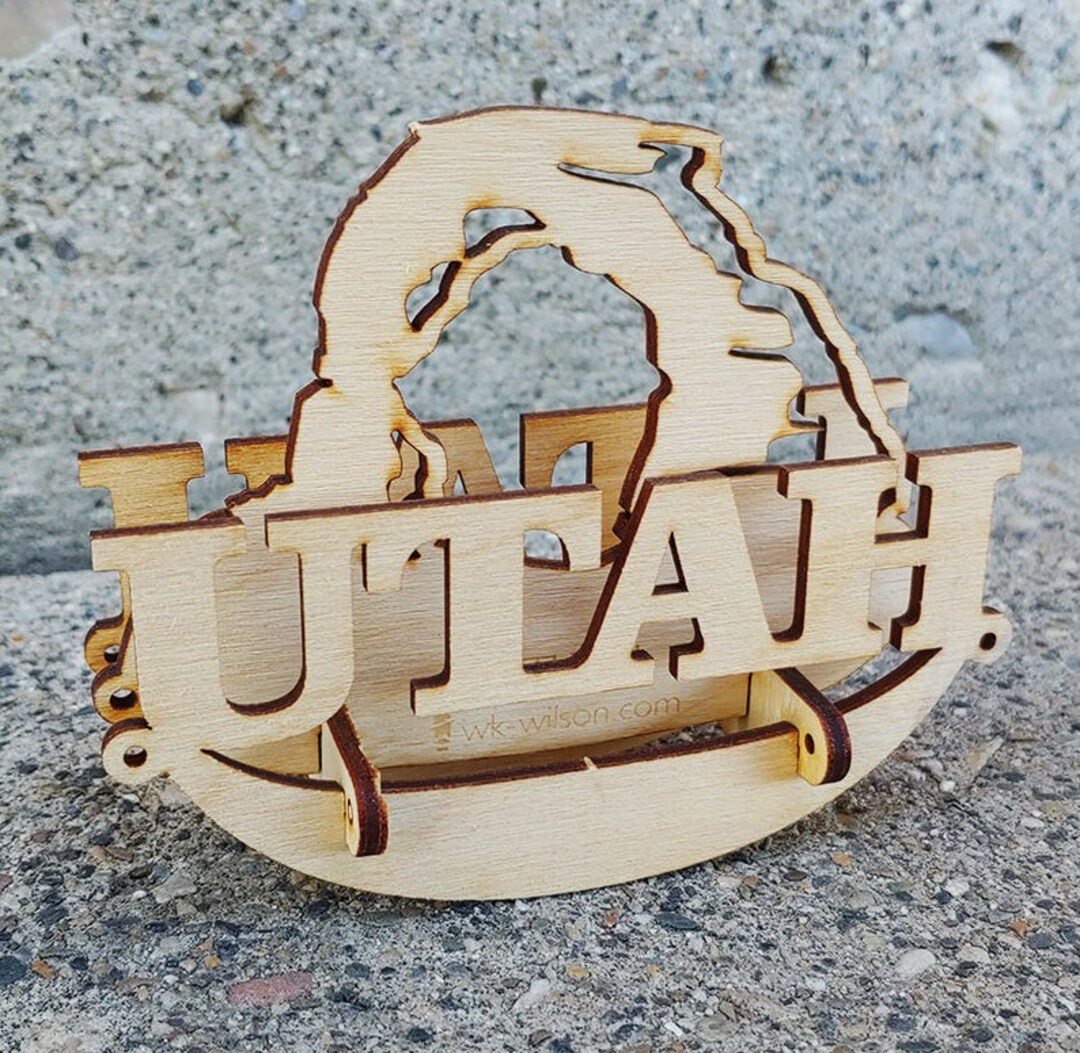 Utah Arch Cut Wooden Puzzle Rocker. Vector File for Laser Cutting, CNC ...