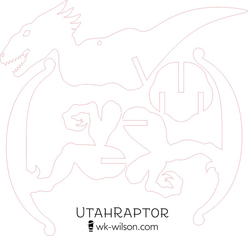 Utah Raptor Laser Cut Wooden Puzzle Rocker. Vector File for - Etsy