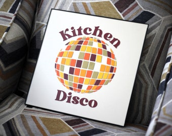 Cocina Disco pared colgante/12"x12" decoración de cocina/decoración de pared disco/gran regalo para bailarín de cocina!