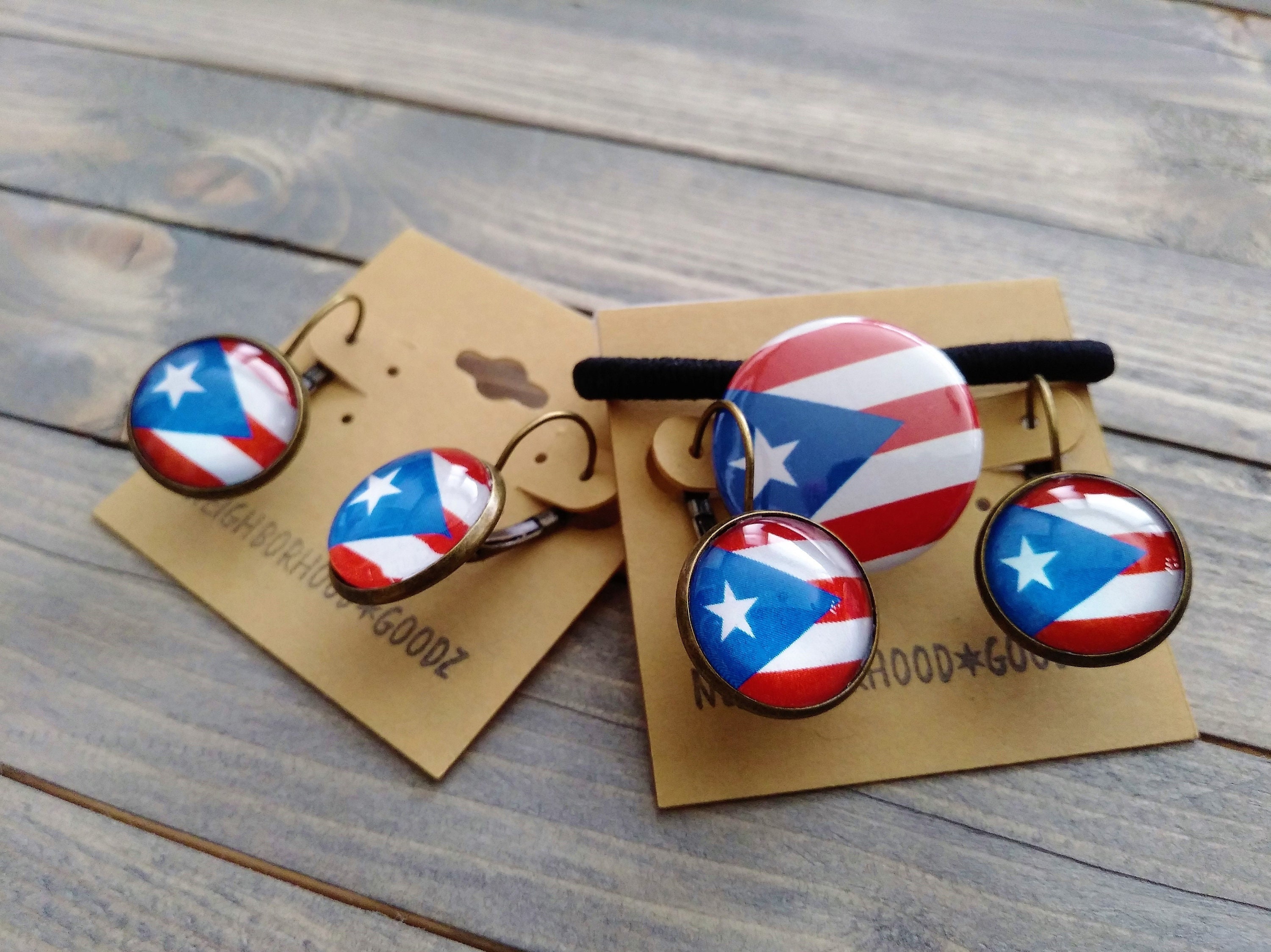 Puerto Rico Flag Earrings/cufflinks/ Puerto Rican Jewelry/ Etsy