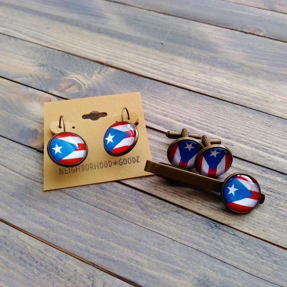 Puerto Rico Flag Earrings/cufflinks Etsy