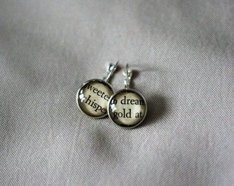 Literary jewelry-literature earring, cufflinks, tie clip/ poetry jewelry/ Book jewelry/ Gift for readers, poets, and English teachers!