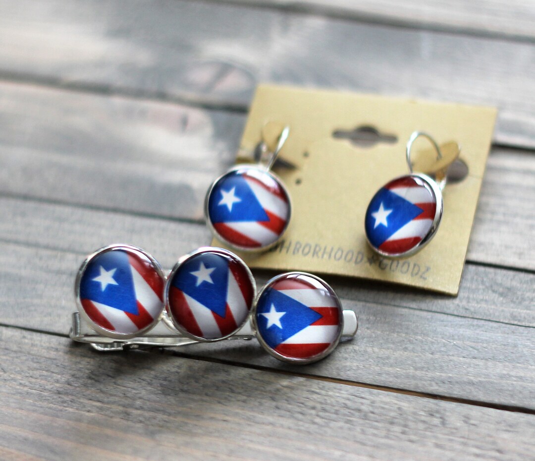 Puerto Rico Flag Earrings/cufflinks/ Puerto Rican Jewelry/ Etsy