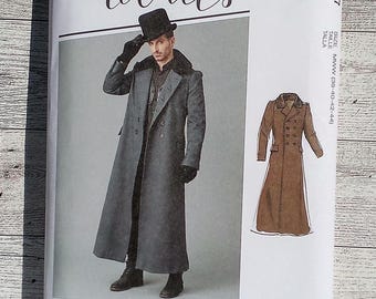 MMM「coat with elongated necklines」44 Mccall's Sewing Pattern 8137, Men's Long Coat, Men's Size 38