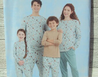 Simplicity Sewing Pattern 9861 - Children's, Teens' and Adults' Knit Loungewear - Pull-Over Pajama Top & Pull-On Pants - Sizes -  XS - XL