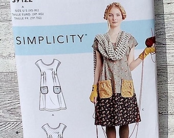 Simplicity Sewing Pattern 9122/1080 - Misses Boho Chic Granny Smock Dress or Tunic - Sizes XS - XL (6  - 24)