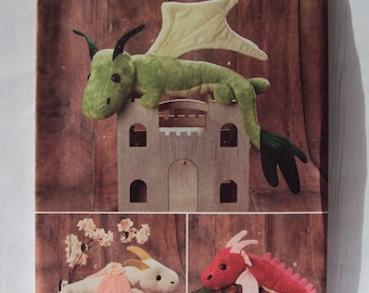 Simplicity Sewing Pattern 9363 - Plush Dragon in 3 Styles - Horn Tail Tip, Wings or Spikes  - Shoulder Dragons - 24" Long