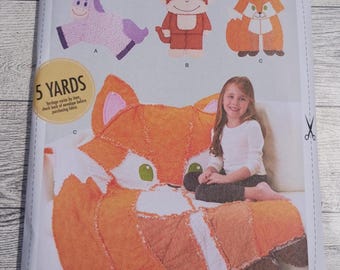 Simplicity Sewing Pattern 8278 - Child's  Animal Rag Quilts - Monkey, Horse & Fox by Longia Miller Designs