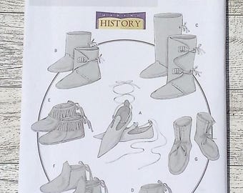 Butterick B5233 Sewing Pattern - Mens  Historical Shoes in Seven Styles - Moccasin, Ankle Boot, Laced Boot & Slipper -  Sizes XXS - XL