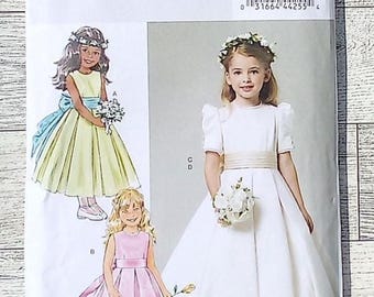 Butterick Sewing Pattern B5705 U.K. Royal Wedding Flower Girl - Flower Girl Dress & Cummerbund - Sizes 6 - 8