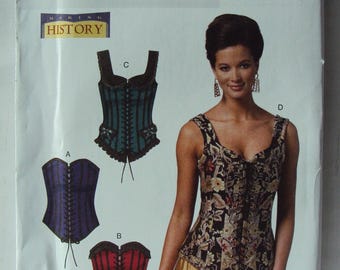 Butterick B5662 Sewing Pattern - Misses Lined Boned Corsets with Lacing Historical Costume NEW & UNCUT - Sizes 14 to 20