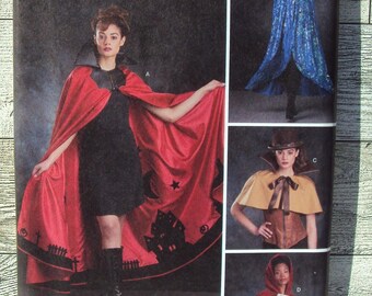 Simplicity Sewing Pattern 9008 - Halloween Capes with Ties - Capelet - Short and Long Capes - Sizes S to L