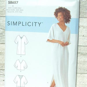 Simplicity Sewing Pattern 8657 - Misses Caftan Kimono, Top, Dress - Casual Loungewear - Sizes XXS to XXL