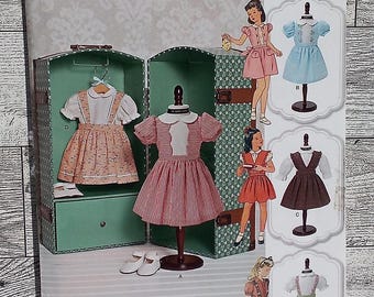 Simplicity Sewing Pattern 0439/1244 - 18" Vintage Style Doll Clothes by Cindy Hernandez the dollies dressmaker