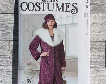 McCalls Sewing Pattern 8190 - Misses Historic 1920s Fur Collar Coat & Cloche Hat ( Hat In 3 Sizes ) - Sizes 14 to 22
