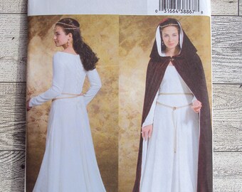 Butterick B4377 Sewing Pattern - Misses Medieval Floor Length Dress and Cape Costume - Sizes 6 to 12 or 14 to 20
