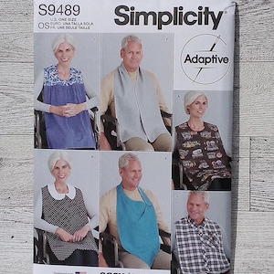 Simplicity Sewing Pattern 9489 - Men and Womens Clothing Protector - Adult Bib Sewing Pattern - One Size