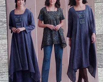 Simplicity Sewing Pattern 8960 - Misses Lagenlook Dress or Tunic Skirt and Pants - Sizes 6 - 14