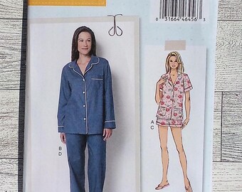 Butterick B6296 Sewing Pattern - MIisses Button-Down Tops, Elastic-Waist Shorts and Pants - Sizes 6 - 14