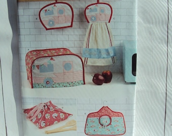 Simplicity Sewing Pattern S8900/S9412 - Kitchen Accessories - Toaster Cover, Pot Holder, Kitchen Towel, Casserole Carrier & Clothespin Bag