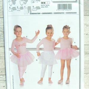 Burda Sewing Pattern 9629 - Girls Ballet Leotard, Wrap-around Skirt, Shorts & Leggings Dance Wear - Sizes 4 - 10