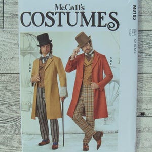 McCalls Sewing Pattern 8185 Men's Jacket, Coat, Vest, & Breeches Victorian Costume - Sizes S- Xxxl