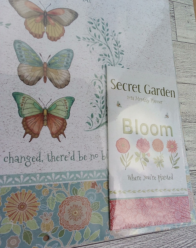 2025 Dollar Tree Calendar Secret Garden 11 Inches X 12 Inches New and