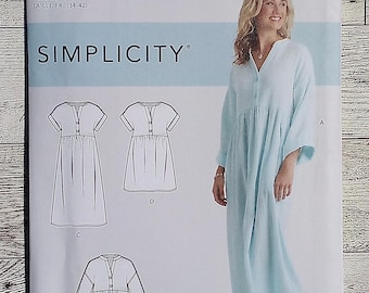 Simplicity Sewing Pattern 9102  - Misses Easy Caftan, Dress or Tunic - Beach Wear - Night Gown - Sizes 6 - 14 or 16 to 24