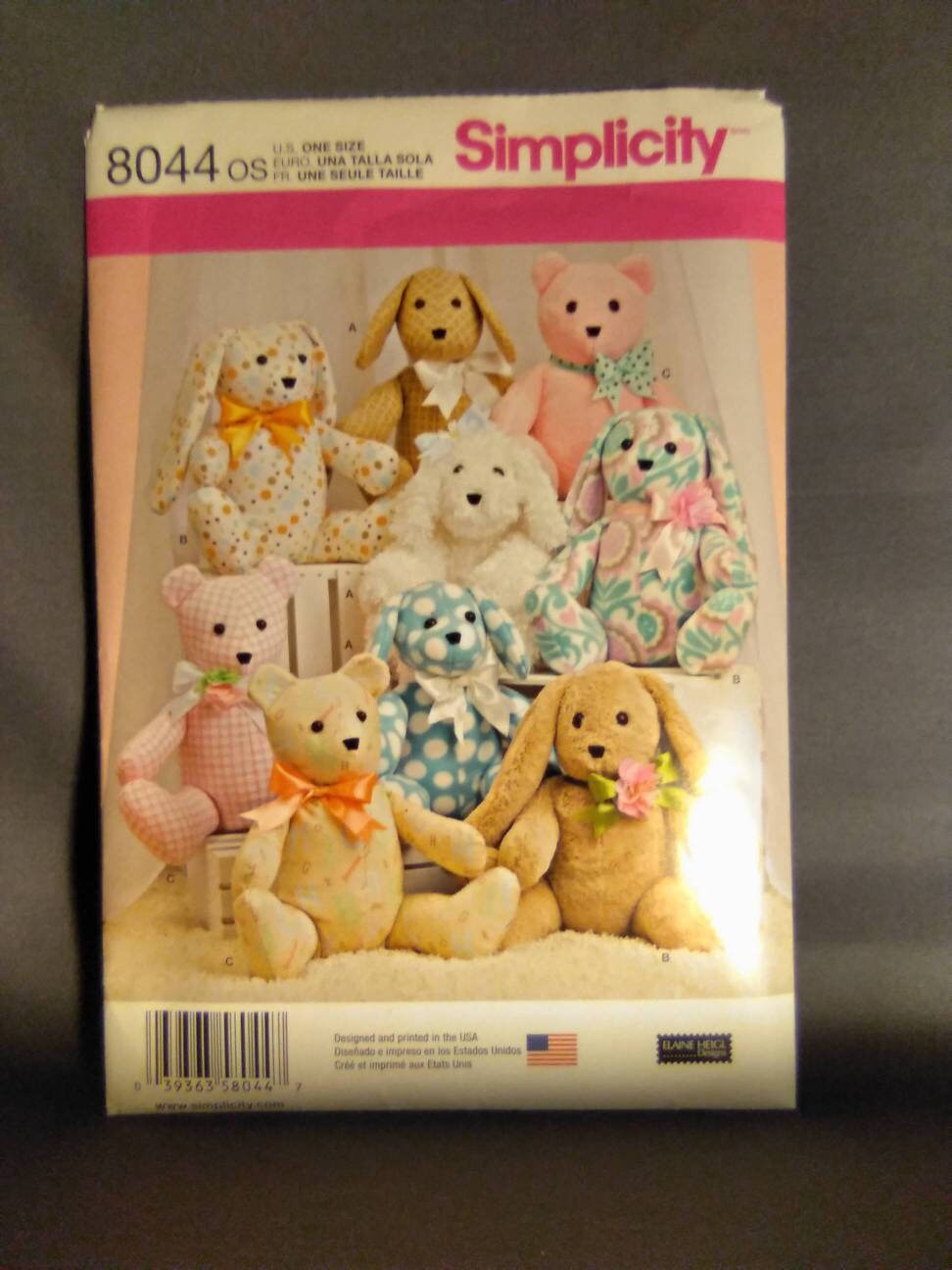 Simplicity Sewing Pattern 8044 Two Pattern Piece Stuffed Etsy