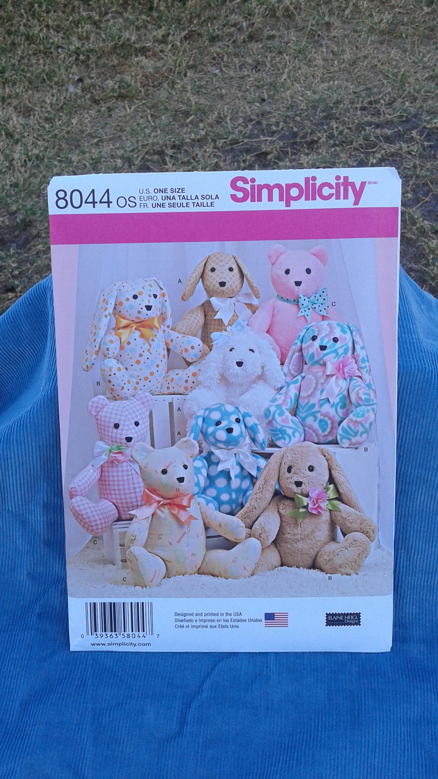 Simplicity Sewing Pattern 8044 Two Pattern Piece Stuffed | Etsy