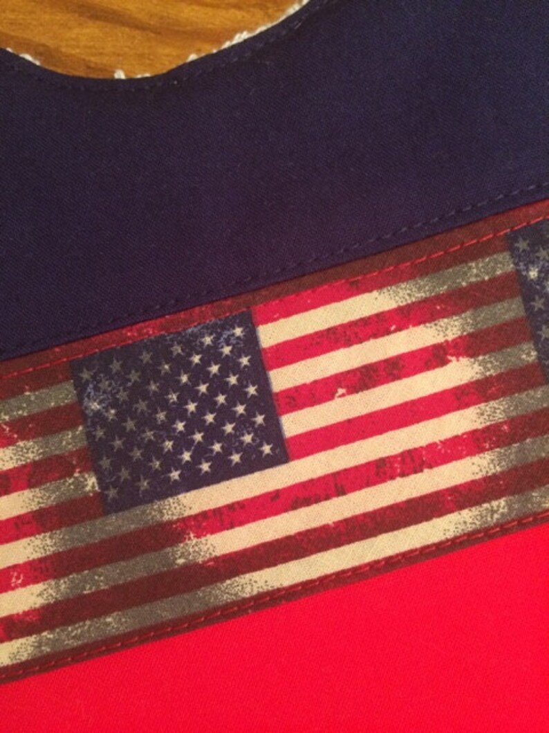 American Flag Baby Bib REd White & Blue Baby Bib Baby Shower Etsy