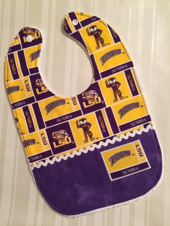 LSU Baby Bib Great Baby Gift Perfect for Tailgating Purple Etsy