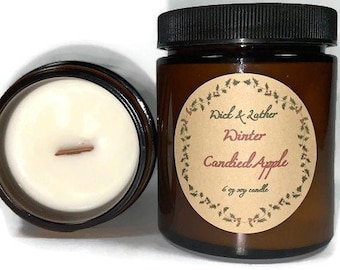 Winter Candied Apple Wood Wick Soy Candle
