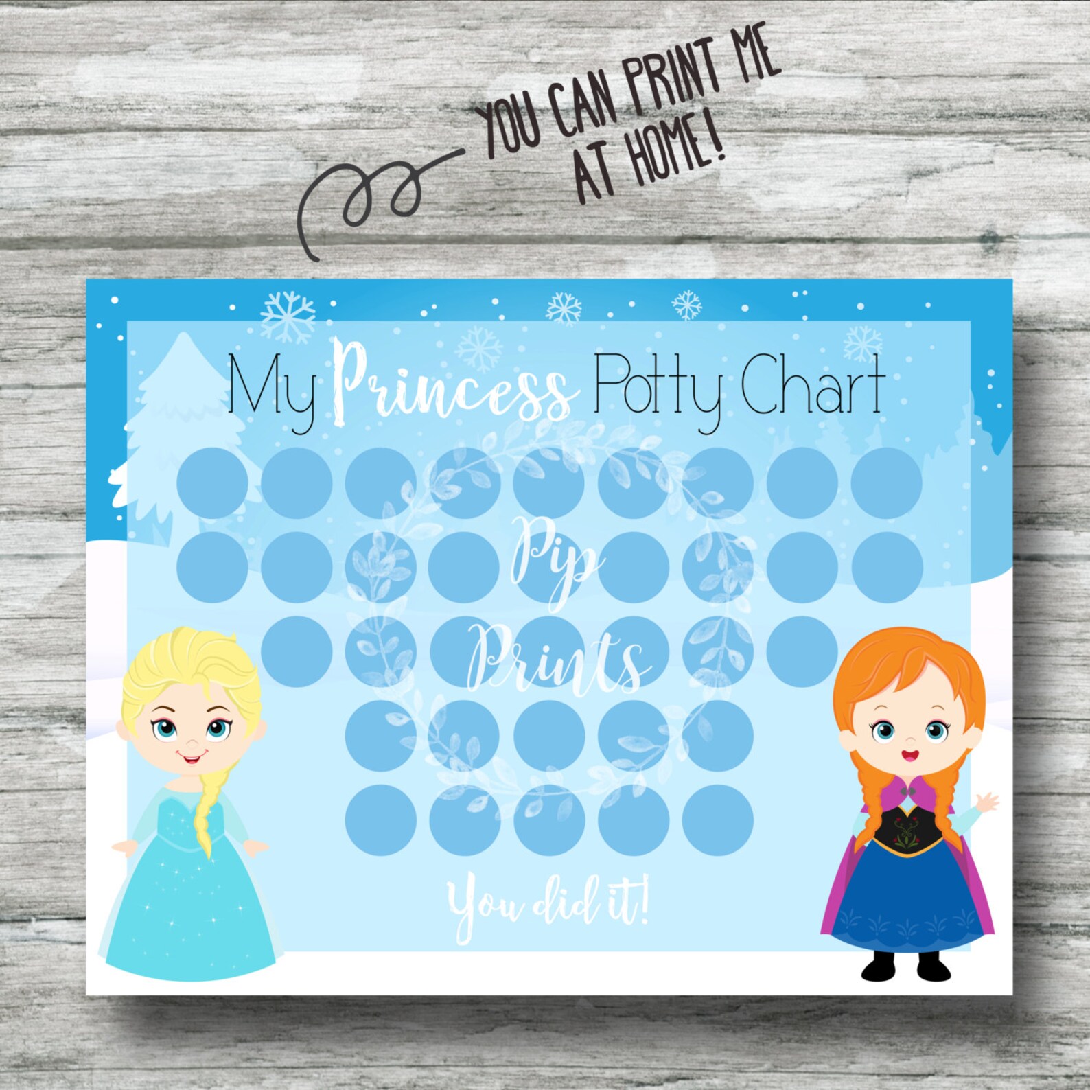 Printable Frozen Potty Training Chart Instant Download Anna Etsy