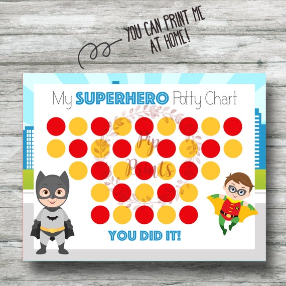 Superhero Potty Chart