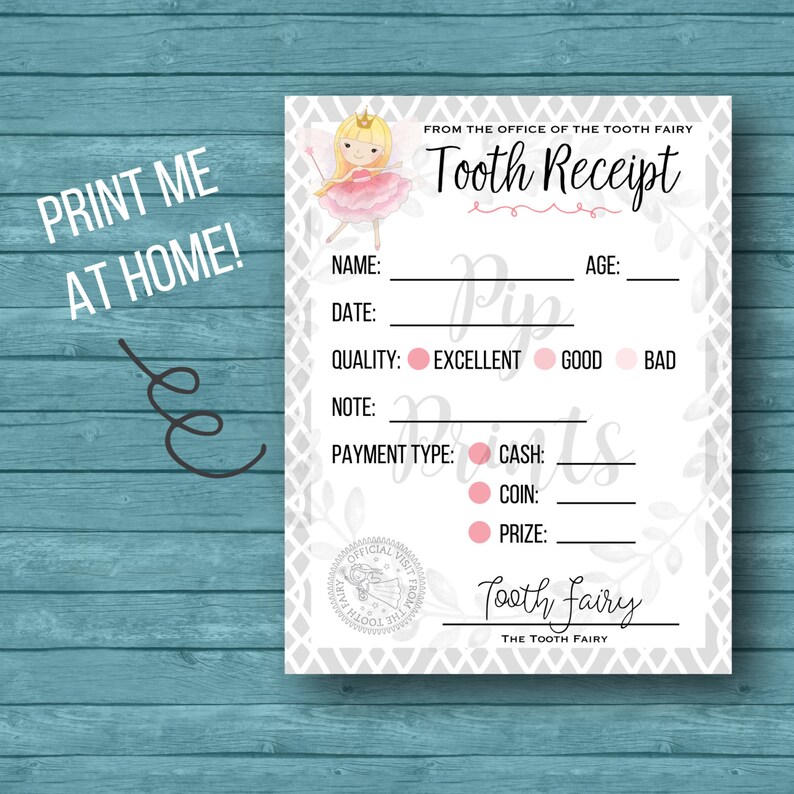 toothfairy receipt toothfairy receipt