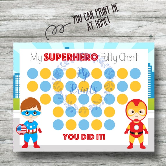 Superhero Potty Chart