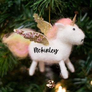 personalized unicorn ornament | little girl unicorn christmas ornament