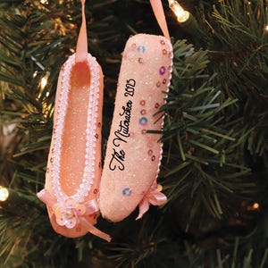 Personalized ballet shoe christmas ornament