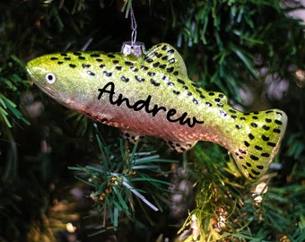 Personalized fishing ornament | bass fish ornament