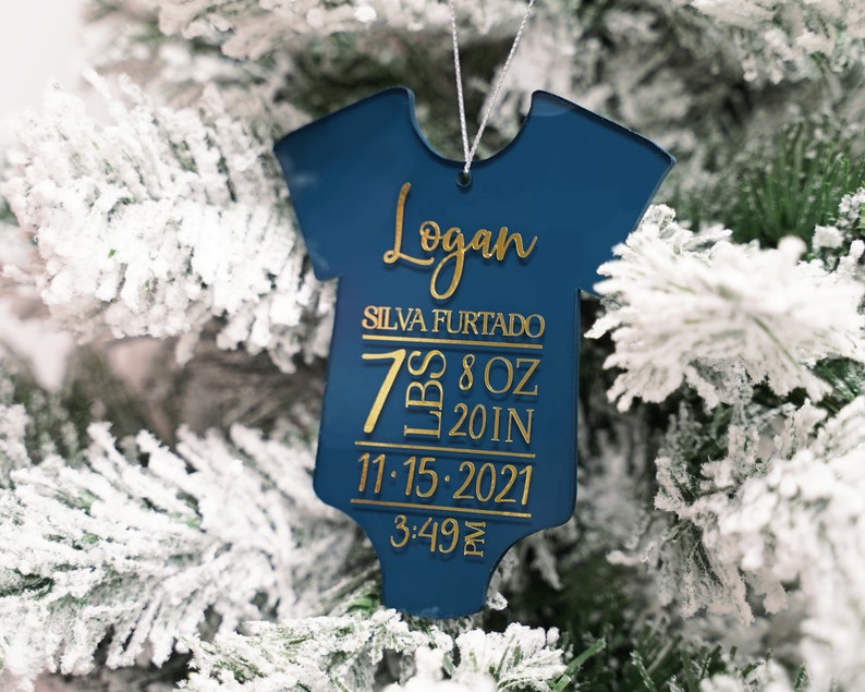 Personalized baby ornament, babys First christmas ornament, birth statistic ornament, birth information ornament, baby keepsake ornament image 3