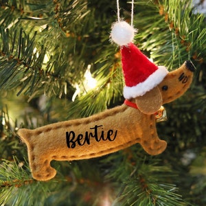 Personalized Dachshund dog Christmas ornament, sausage dog ornament, weiner dog ornament