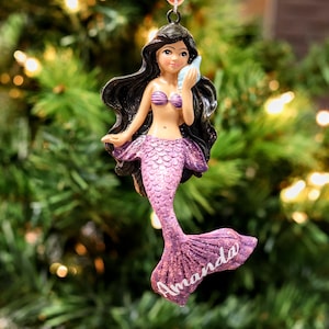Personalized mermaid Christmas ornament