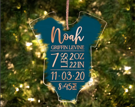 Personalized baby keepsake christmas ornament | baby’s First christmas ornament | birth statistic ornament | birth information ornament